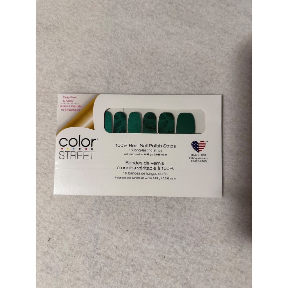 Color Street Better Late Than Feather Green Palm Leaf Nail Polish Strips FDS599